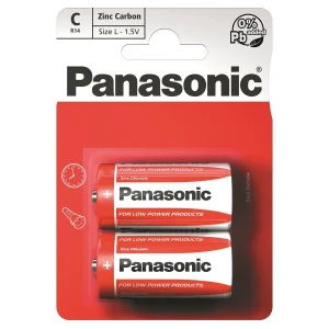 Батарейка Panasonic RED ZINK R14 BLI 2 ZINK-CARBON